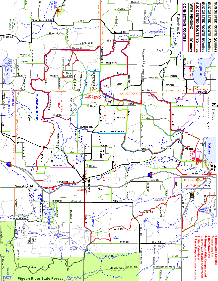 Ride Indian River Michigan, ORV Route Maps